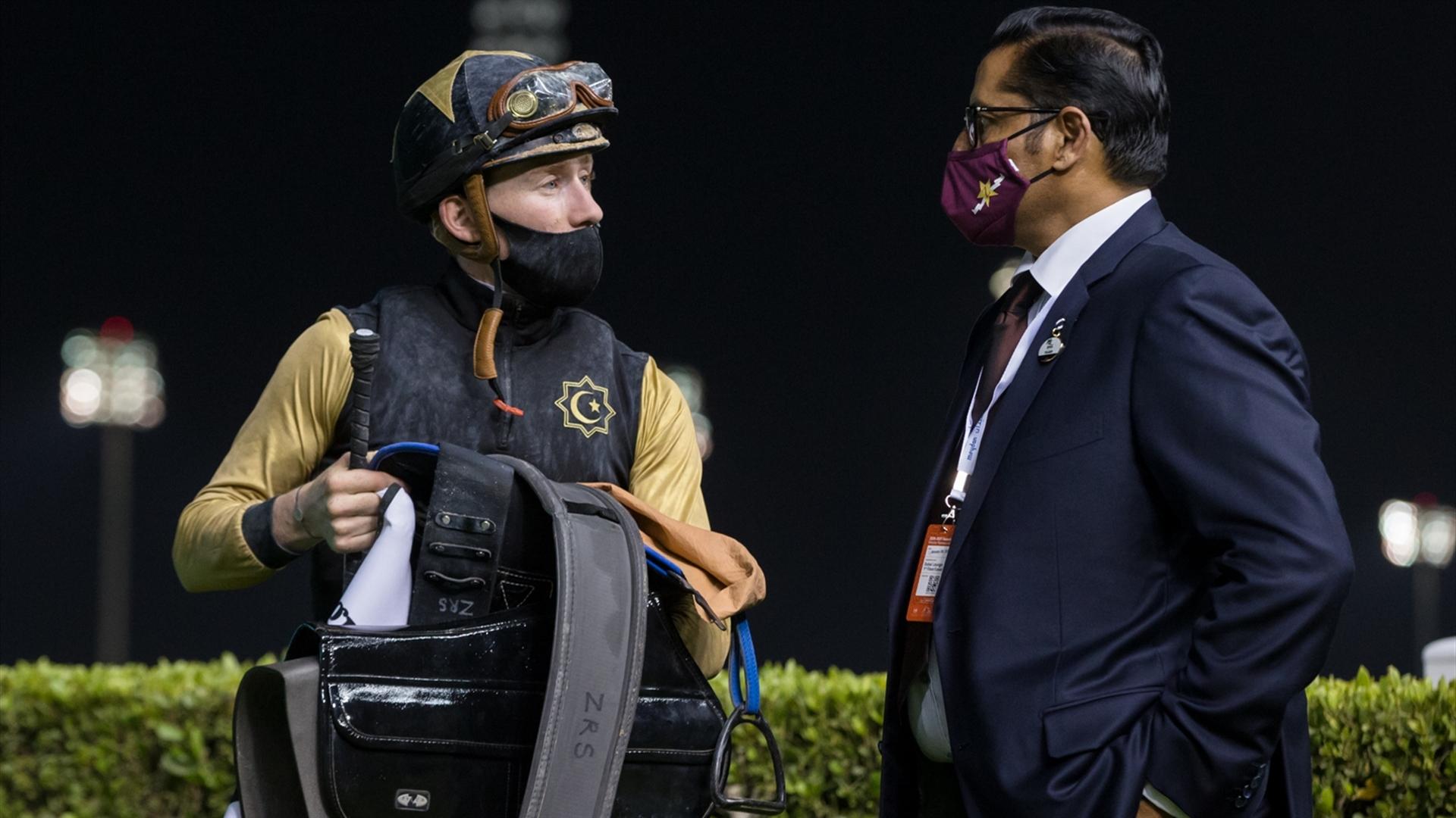 Twelfthofneverland (USA) (Satish Seemar - Nathan Crosse) wins the Gulfnews.com - 1600m race at the eighth Racing at Meydan meeting on January 30, 2021. (Credit: DRC // Erika Rasmussen)