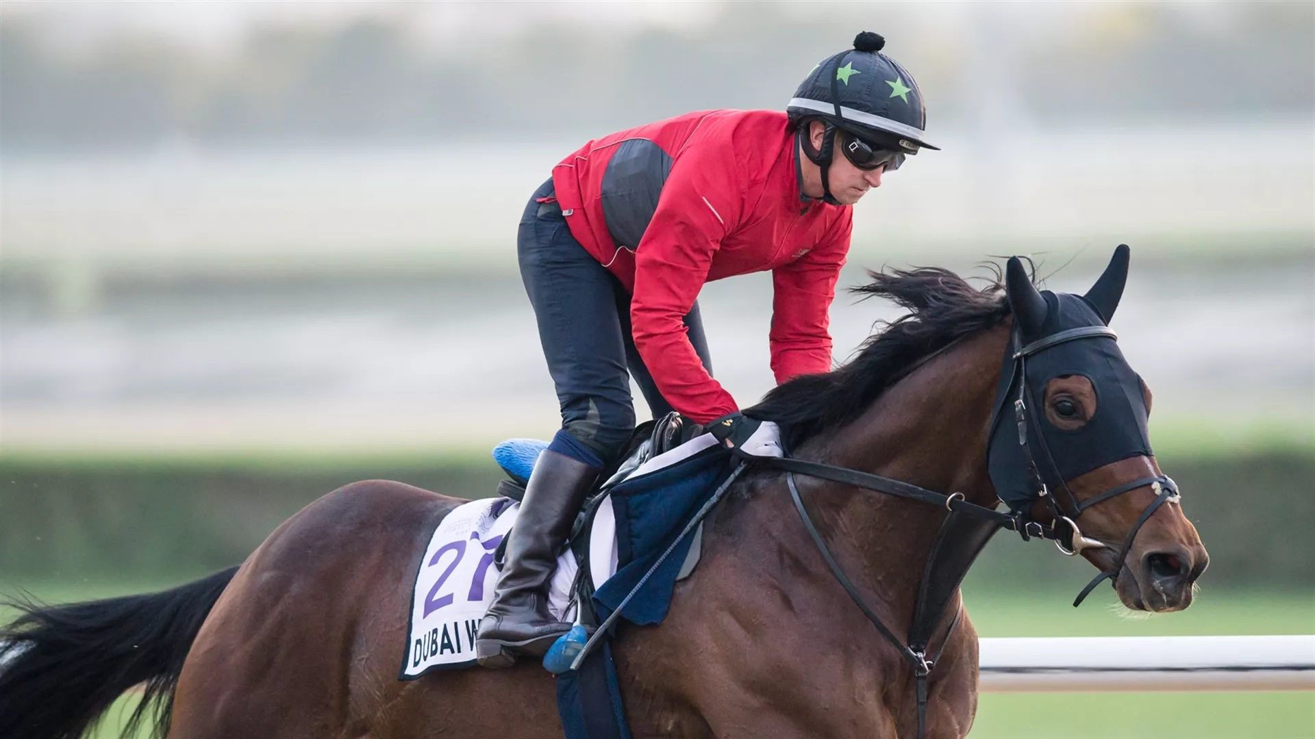 Dubai Warrior trained by John Gosden, will be ridden by Frankie Dettori in the G2 2021 Al Maktoum Challenge Round 2 on Thursday (credit: Erika Rasmussen, Dubai Racing Club)