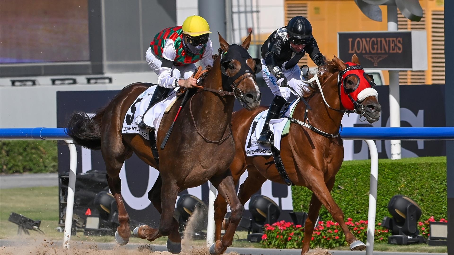 Deryan(DGuillemin-IMendizabal) wins the Dubai Kahayla Classic (Credit Dubai Racing Club // Mathea Kelly)