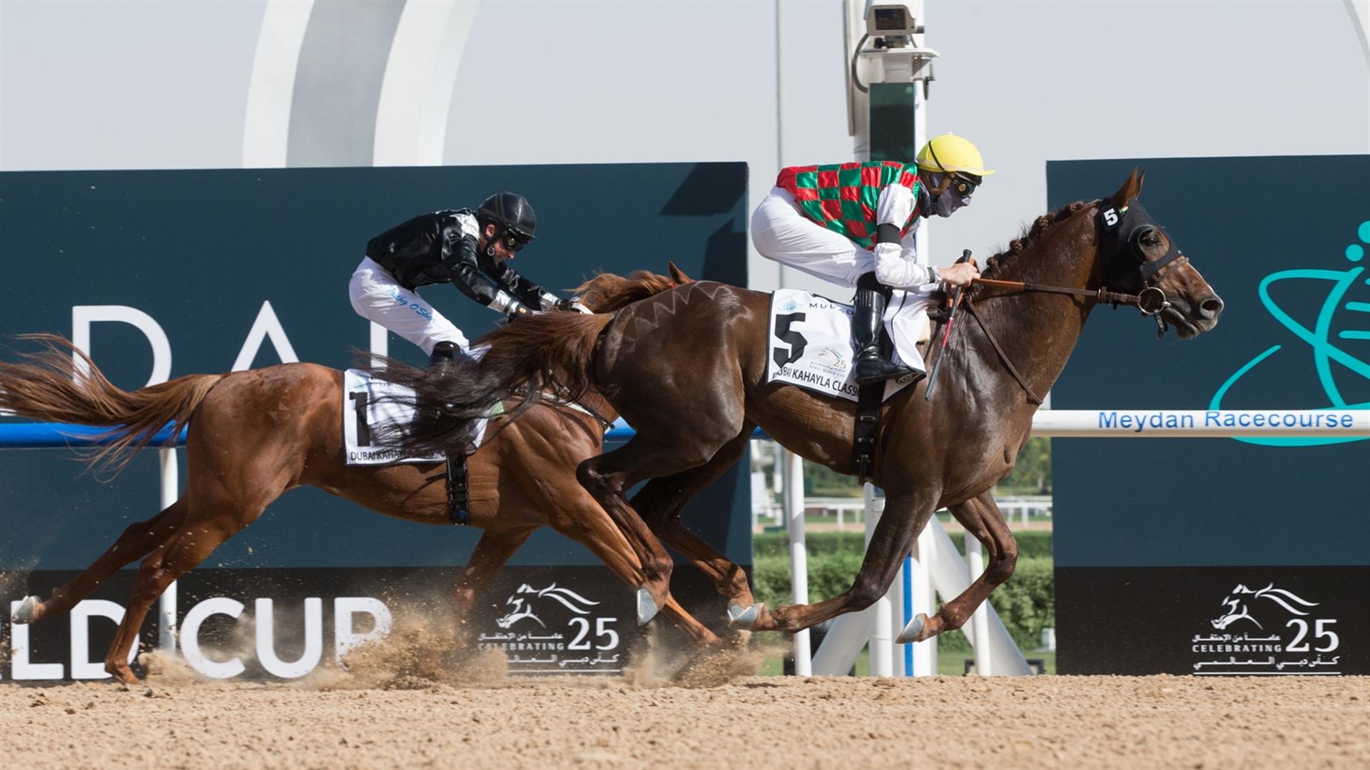 Deryan(DGuillemin-IMendizabal) wins the Dubai Kahayla Classic (Credit Dubai Racing Club // Erika Rasmussen)