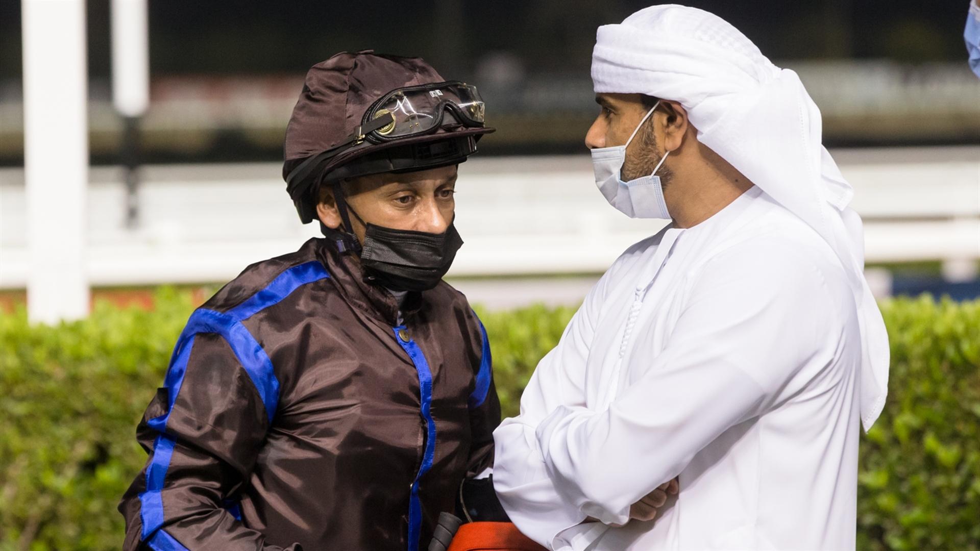 Rare Ninja (USA) (Salem bin Ghadayer - Royston Ffrench) wins the Longines Stakes Presented By Longines race at the Eleventh Racing at Meydan meeting on April 8, 2021. (Credit: DRC // Erika Rasmussen)