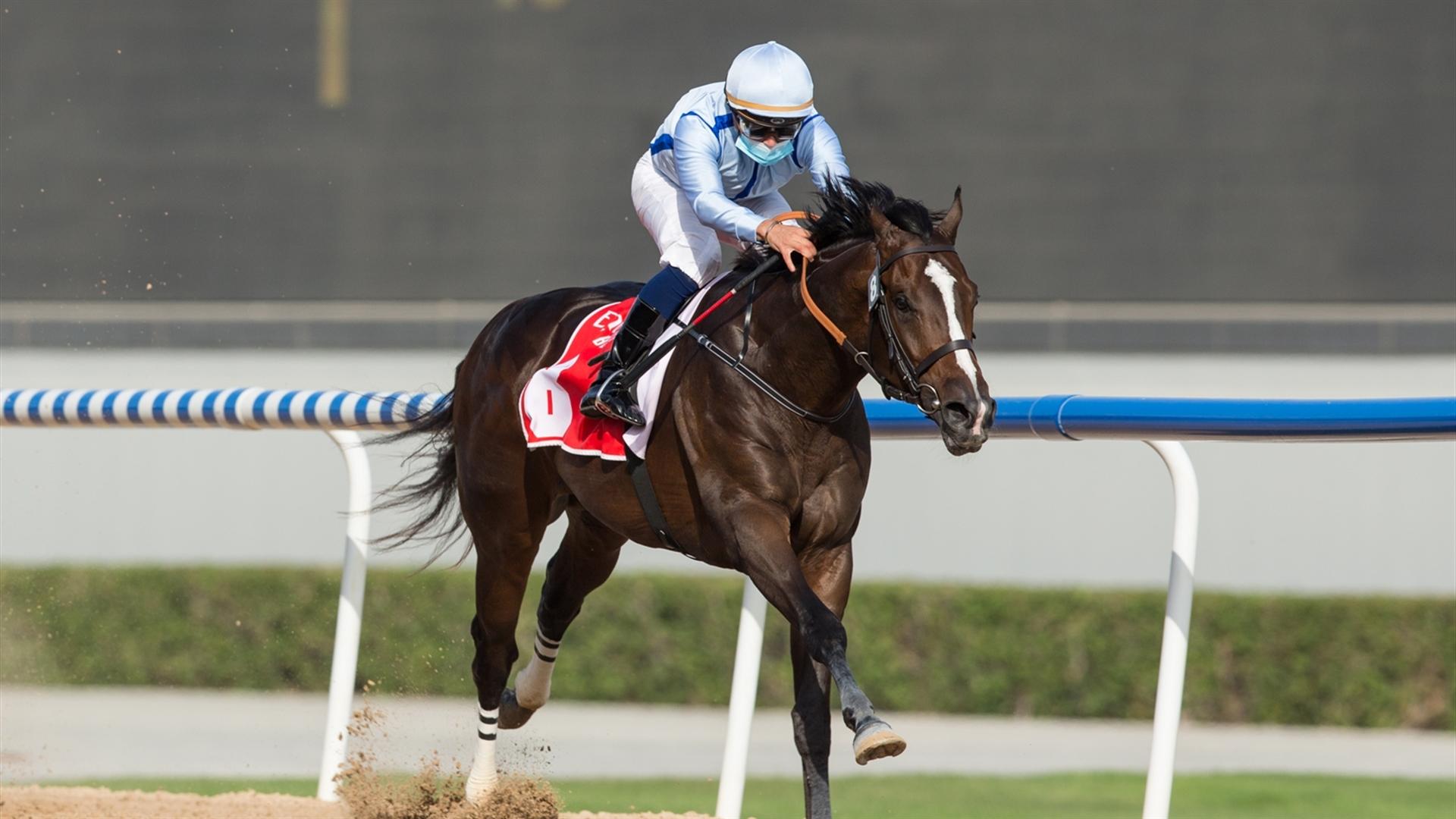 Panadol (USA)(Salem bin Ghadayer-Mickael Barzalona) wins the Al Bastakiya Sponsored By Arabian Adventures at the Super Saturday, 7th DWCC on March 06, 2021. (Credit: Erika Rasmussen//DRC)