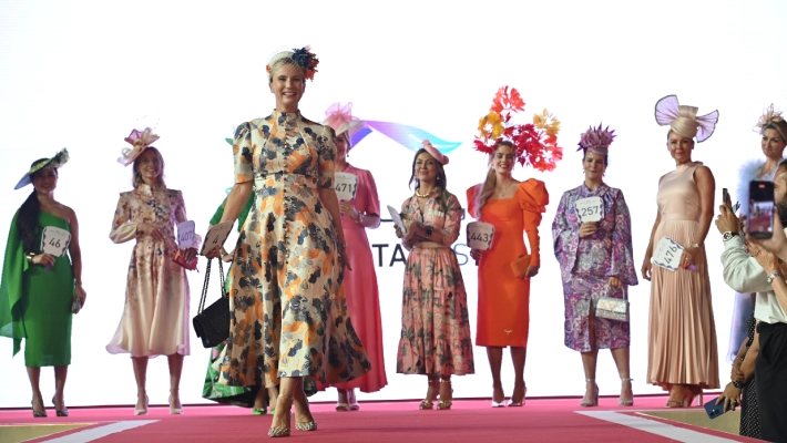 Fashion competition finalists on stage