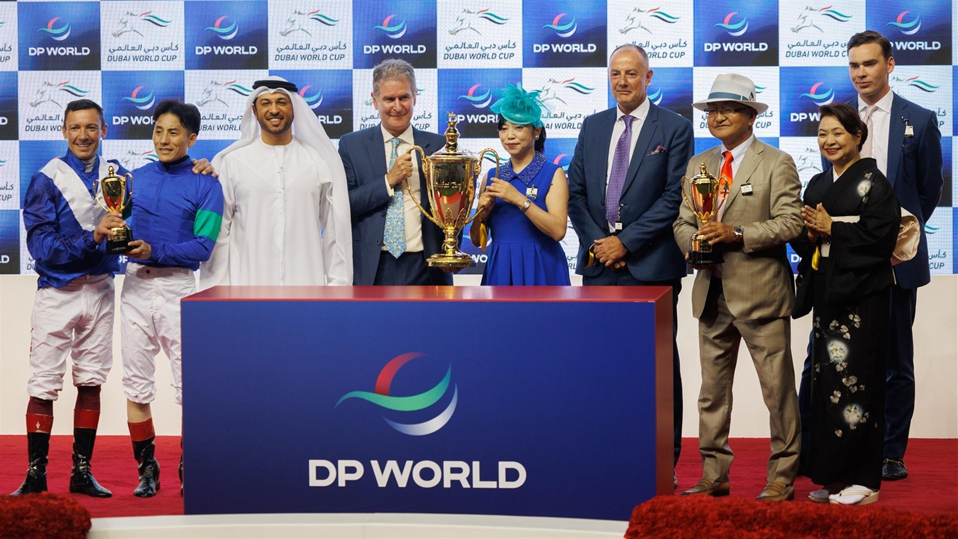 Lord North (IRE) (John Gosden) / Panthalassa (JPN) (Yoshito Yahagi)  Presentation joint winners of the Dubai Turf Sponsored By DP World - 260322