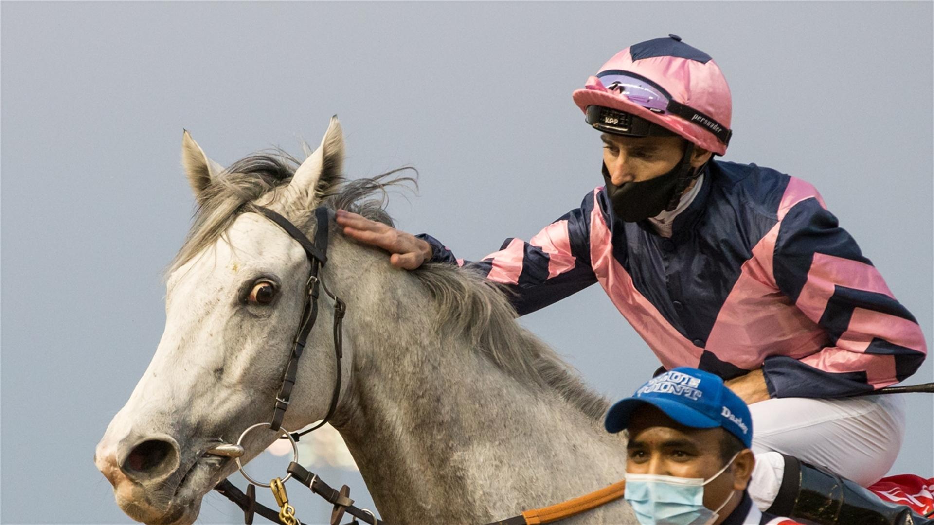 Salute the Soldier (GER) (Fawzi Nass-Adrie De Vries) wins the Al Maktoum Challenge R3 Sponsored By Emirates Airline at the Super Saturday, seventh DWCC on March 06, 2021. (Credit:Erika Rasmussen//DRC)