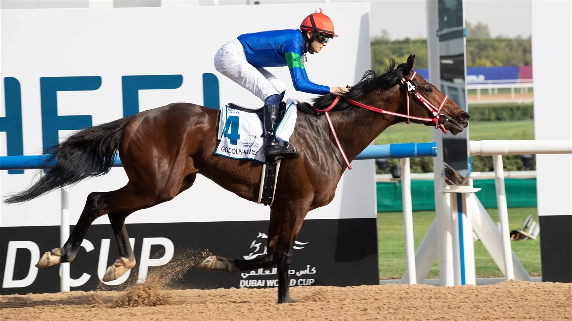 Bathrat Leon (JPN) wins the Godolphin Mile (Credit - DRC) - 260322