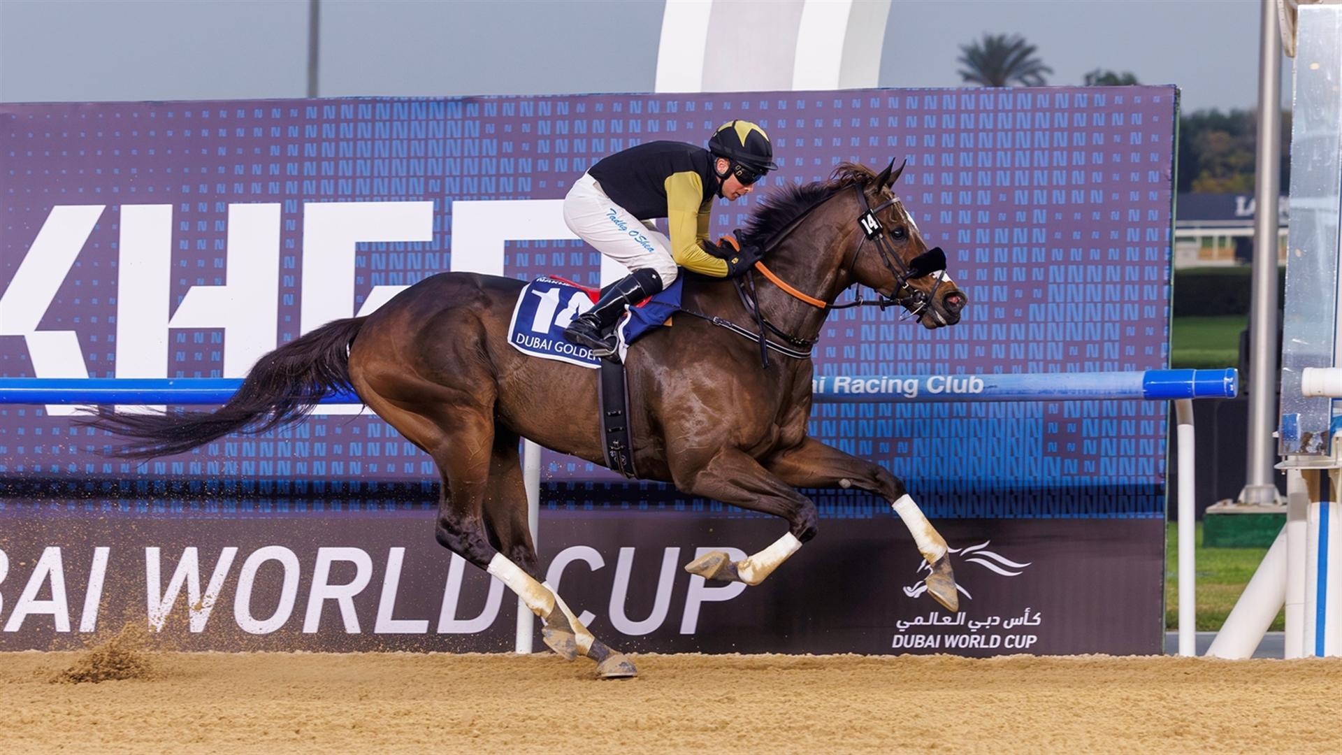 Tuz (USA) wins the Dubai Golden Shaheen (Credit - DRC) - 300324