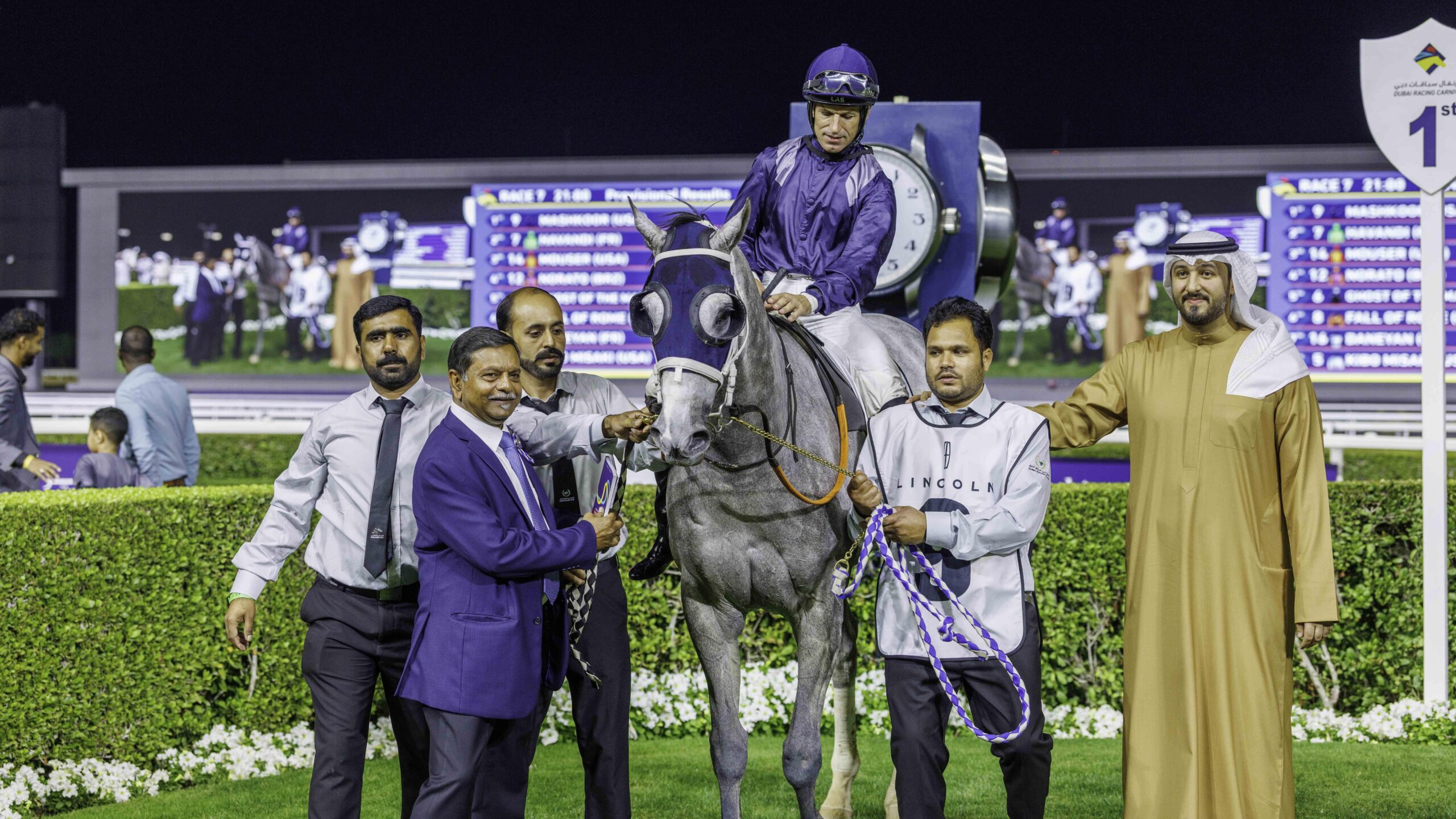 Mashkoor (UAE) (Marwan Al Baidhaei-Patrick Dobbs) wins the Lincoln Race (1)