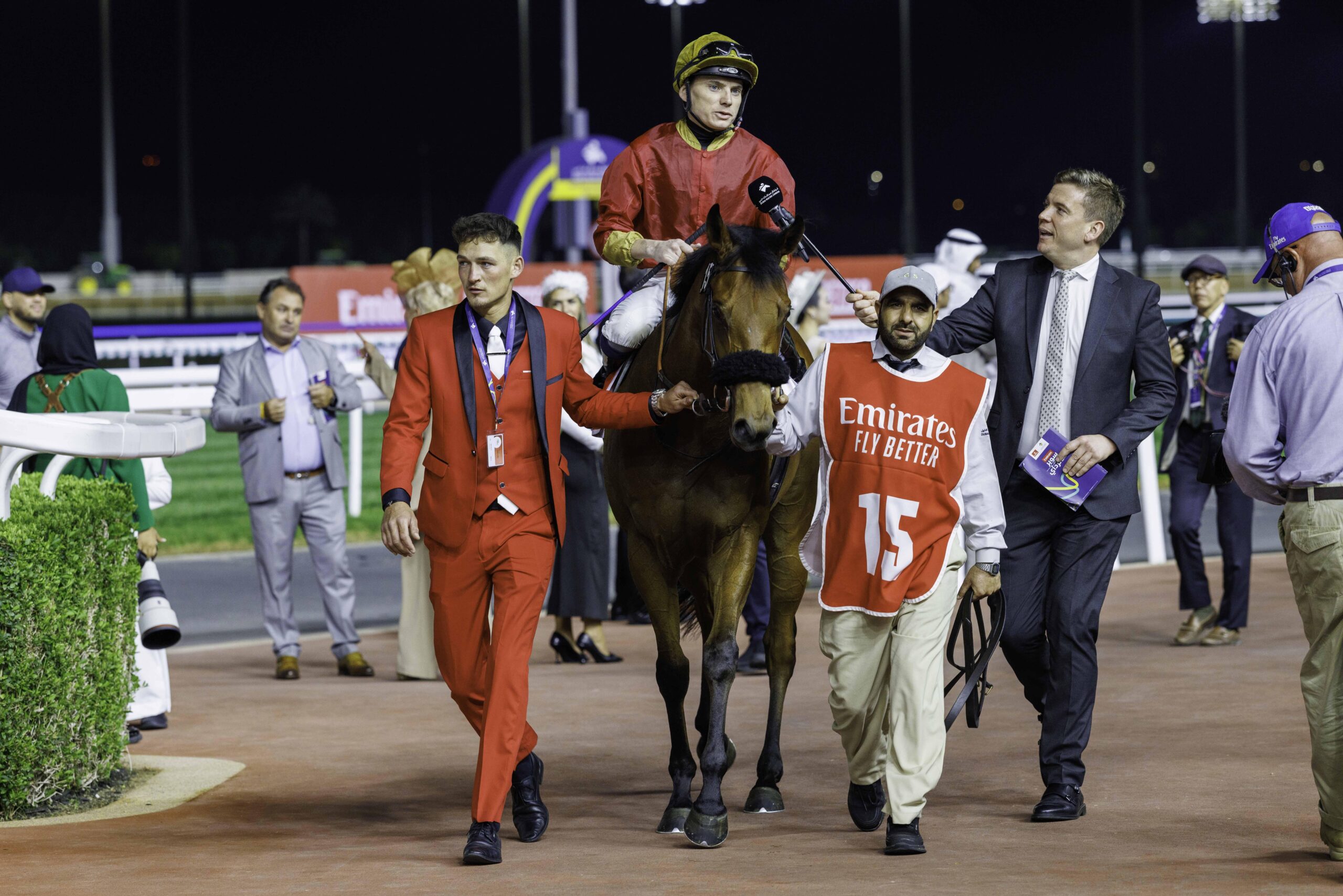 West Acre (IRE) (George Scott-Callum Shepherd) wins the Group 3 NAD AL SHEBA TURF SPRINT Sponsored by Emirates SkyCargo (4)