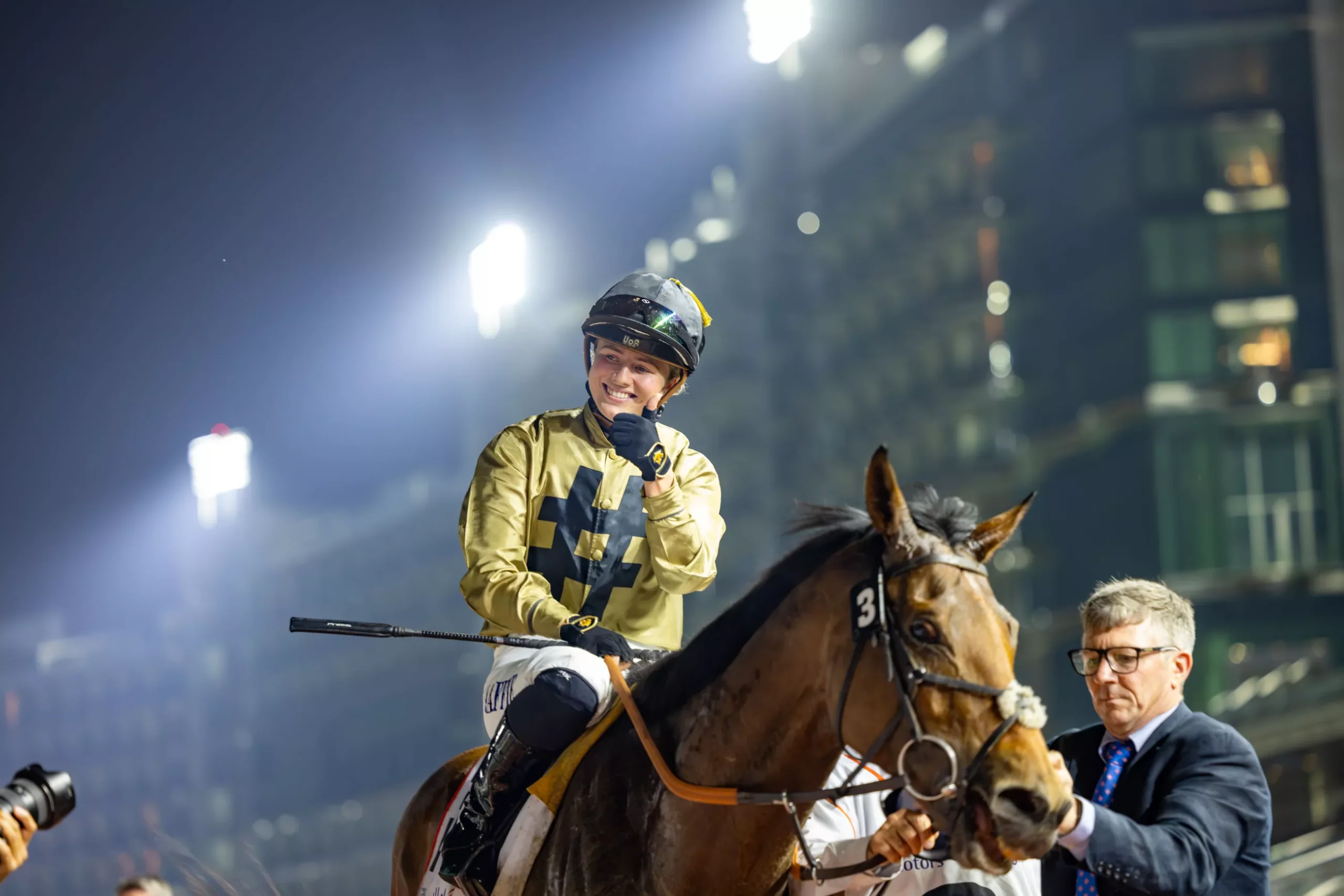 Saffie Osborne - the first female jockey to win at Meydan
