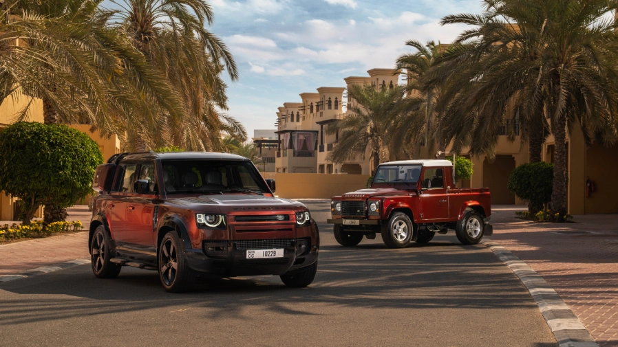 Land Rovers at Dubai luxury resort