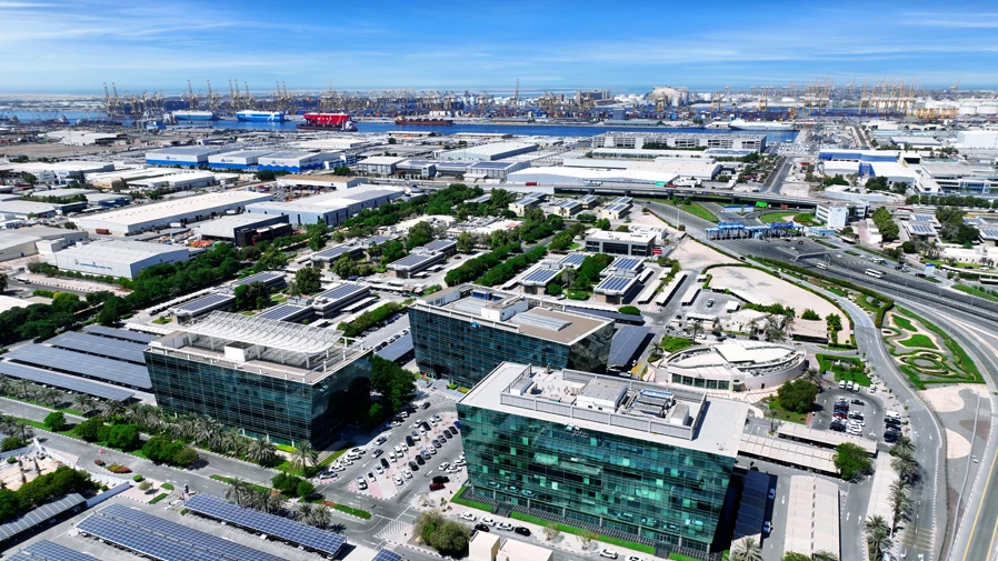 Aerial view of DP World facility