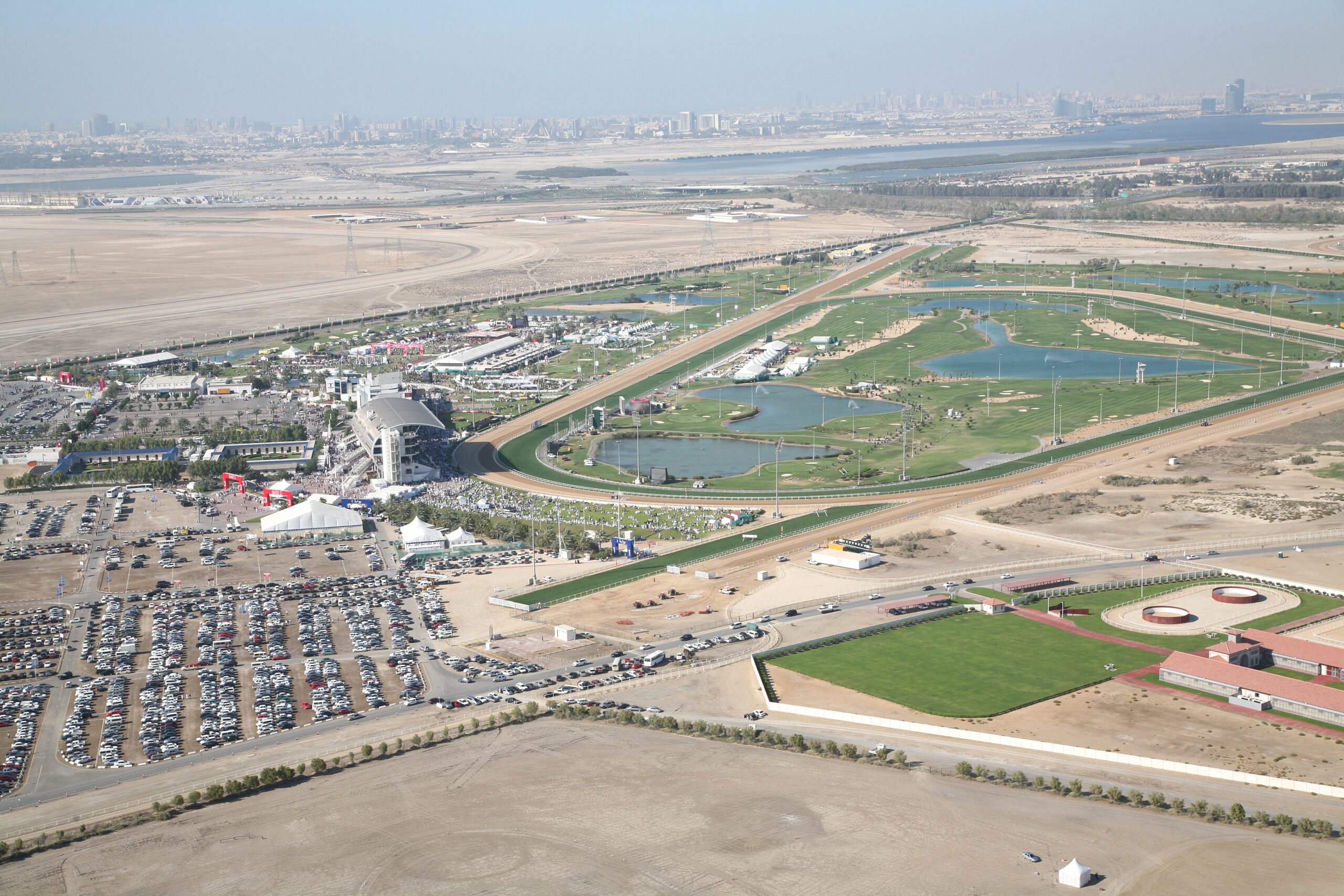 Aerial view of Meydan racing facility