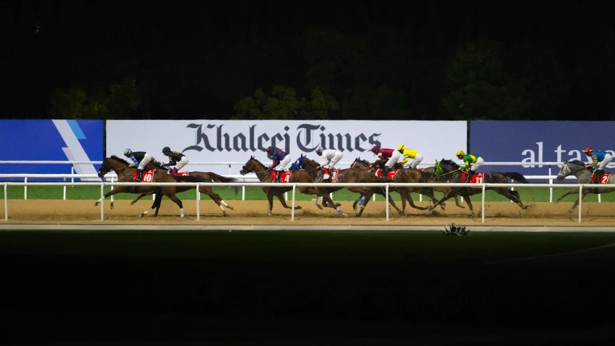 Night racing under floodlights