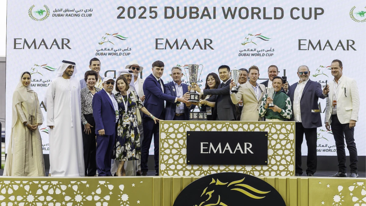 Presentation - RAGING TORRENT (USA) wins the Godolphin Mile - 05042025